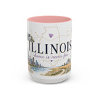 Illinois State Map Mug | Botanical Travel Sketch, Moving Away Gift (11oz 15oz)