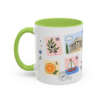 Athens Coffee Mug | Postage Stamp Collage Mug | Travel Souvenir Accent Cup 11oz 15oz