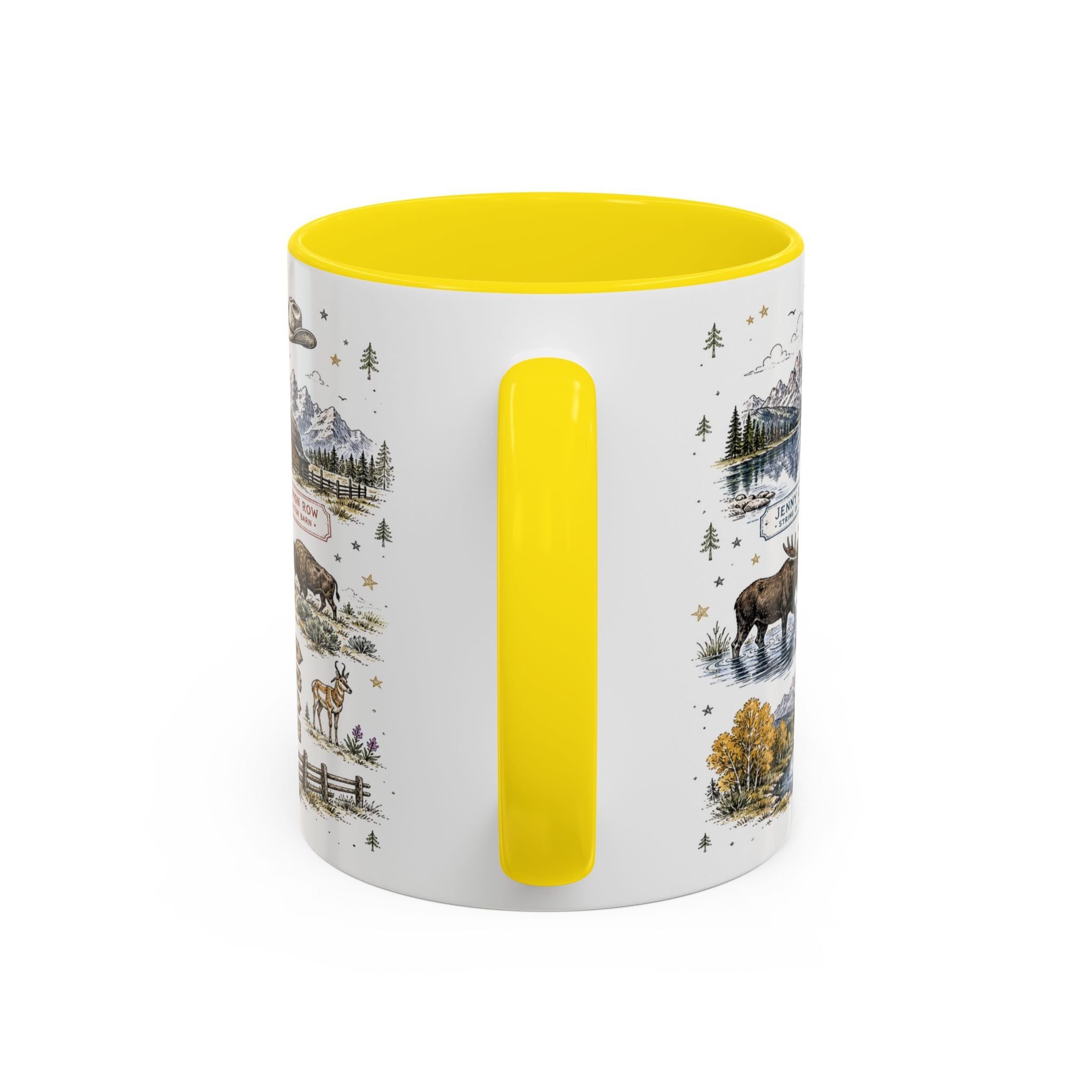 Grand Teton Coffee Mug | National Park Hiking Wyoming Gift | Accent Color Ceramic 11oz 15oz
