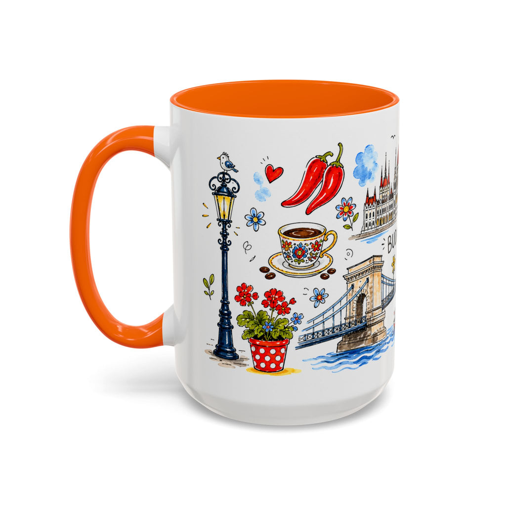 Budapest Travel Mug | European City Souvenir Accent Coffee Mug | 11oz 15oz Ceramic Cup