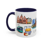 Frankfurt Illustrated Travel Mug | City Souvenir Accent Coffee Mug | 11oz 15oz Ceramic Cup