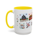 Beijing Coffee Mug | Postage Stamp Collage Mug | Travel Souvenir Accent Cup 11oz 15oz