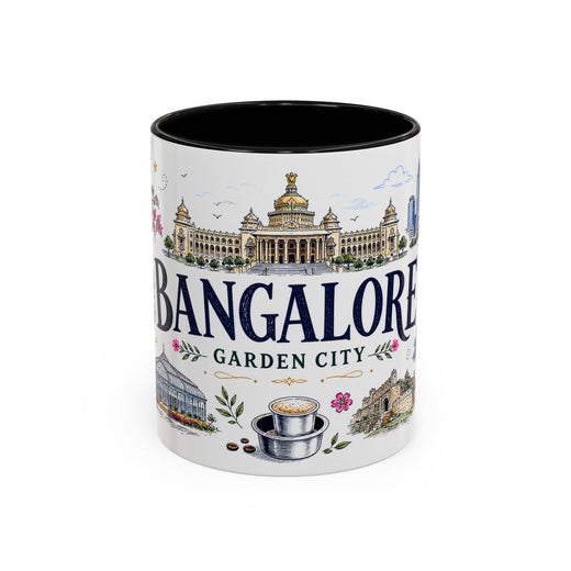 Bangalore Coffee Mug | India Souvenir Travel Gift | Accent Color Ceramic 11oz 15oz