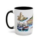 Marseille Illustrated Travel Mug | City Souvenir Accent Coffee Mug | 11oz 15oz Ceramic Cup