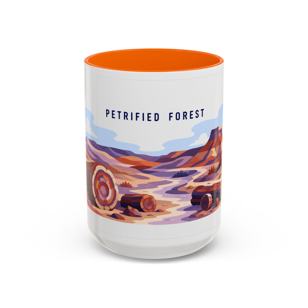 Petrified Forest National Park Coffee Mug | Solid Color Block Park Souvenir | 11oz 15oz Accent Mug