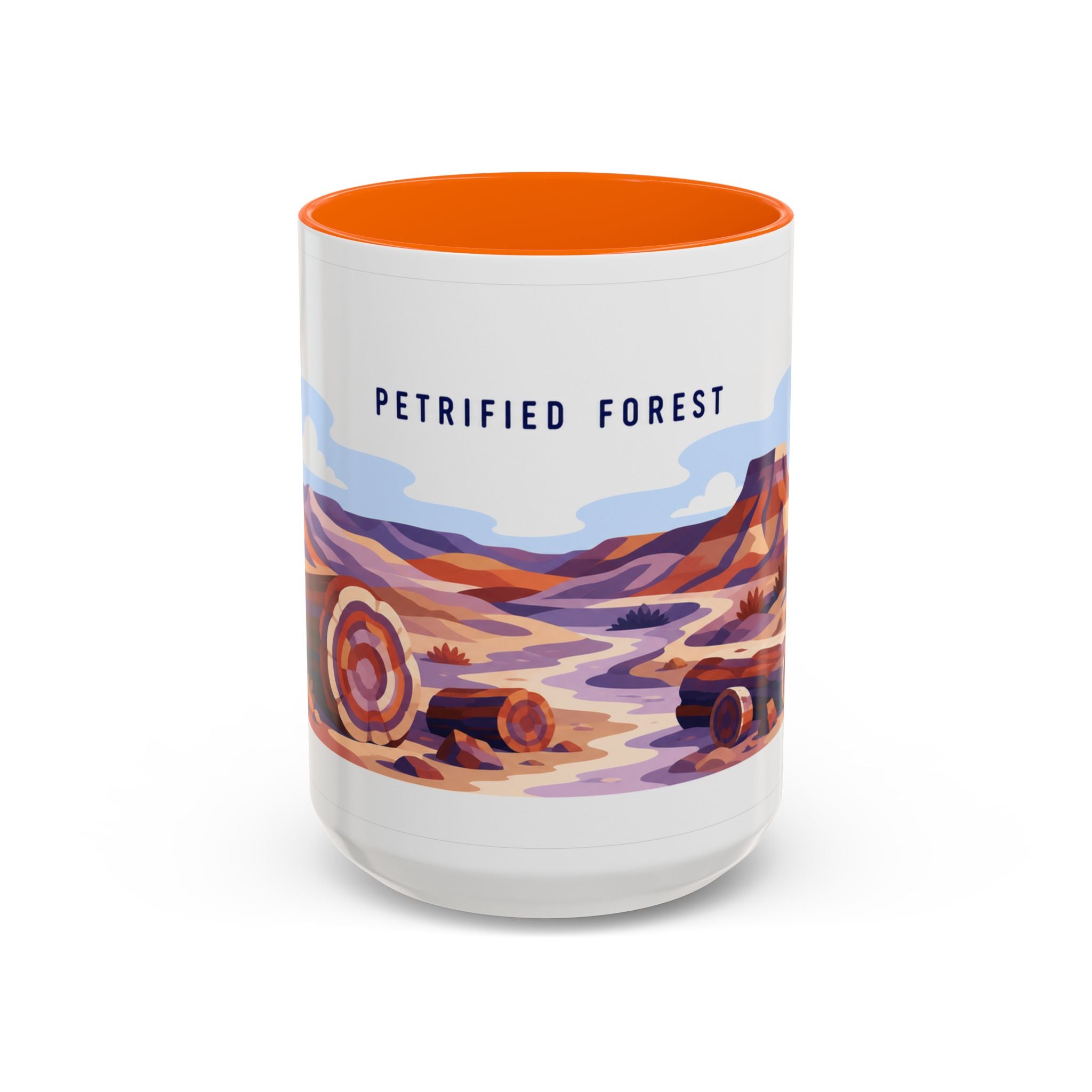 Petrified Forest National Park Coffee Mug | Solid Color Block Park Souvenir | 11oz 15oz Accent Mug