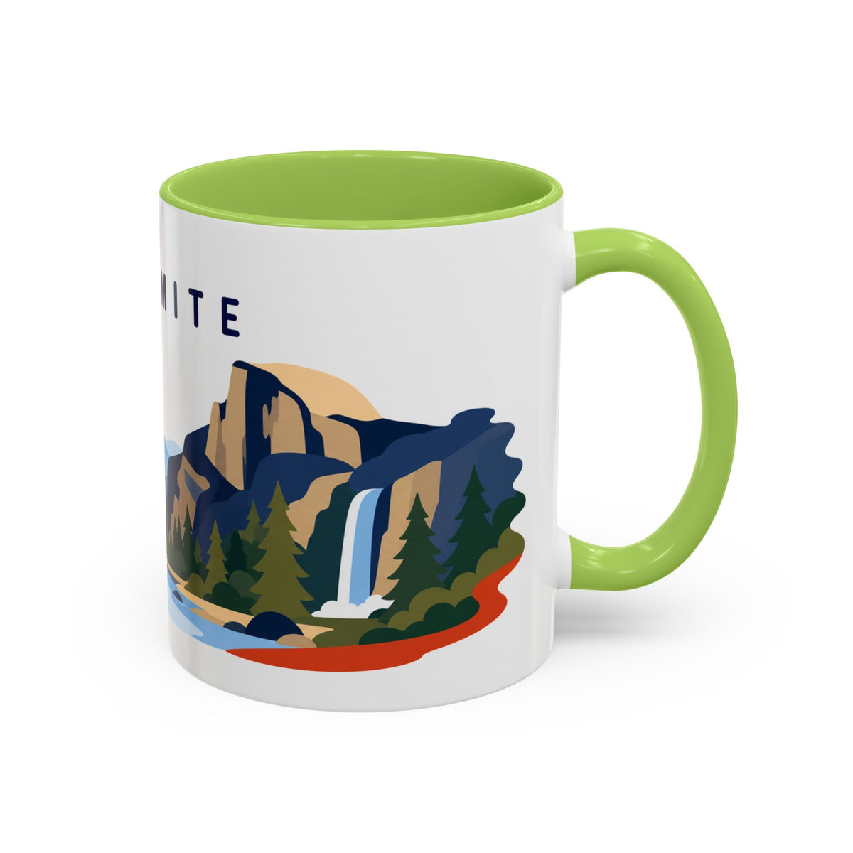 Yosemite Coffee Mug | Travel Destination Souvenir Gift | Accent Color Ceramic 11oz 15oz