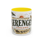 Serengeti Coffee Mug | Travel Destination Souvenir Gift | Accent Color Ceramic 11oz 15oz