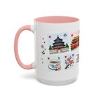 Beijing Coffee Mug | Postage Stamp Collage Mug | Travel Souvenir Accent Cup 11oz 15oz