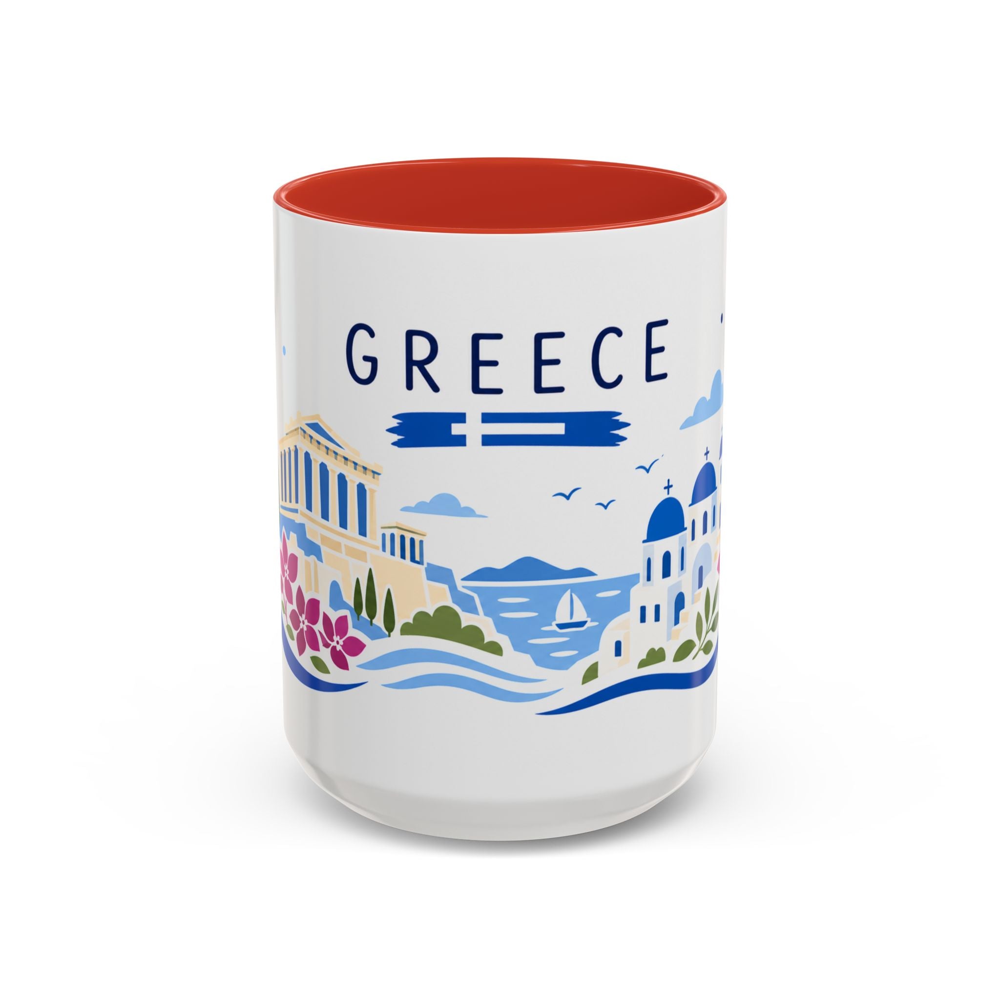 Greece Coffee Mug | Travel Souvenir Accent Mug | Country Gift Ceramic Cup 11oz 15oz