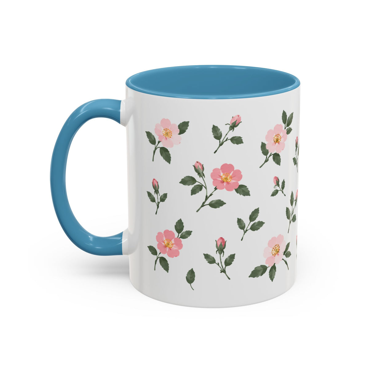 North Dakota Wild Prairie Rose Mug, State Flower Floral Coffee Cup, 11oz Botanical Gift