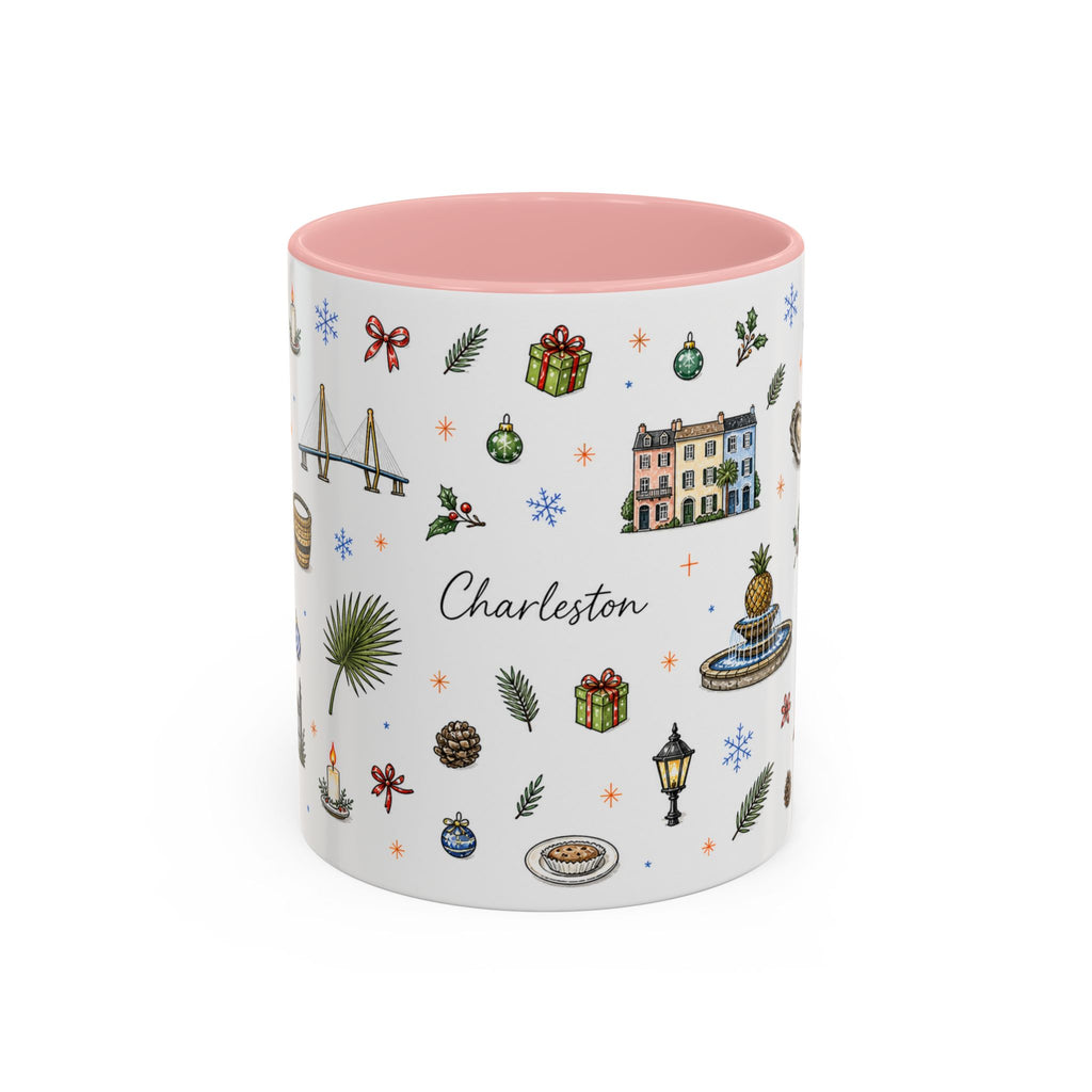 Charleston Christmas Mug | Watercolor City Souvenir, Holiday Travel Gift (11oz/15oz)
