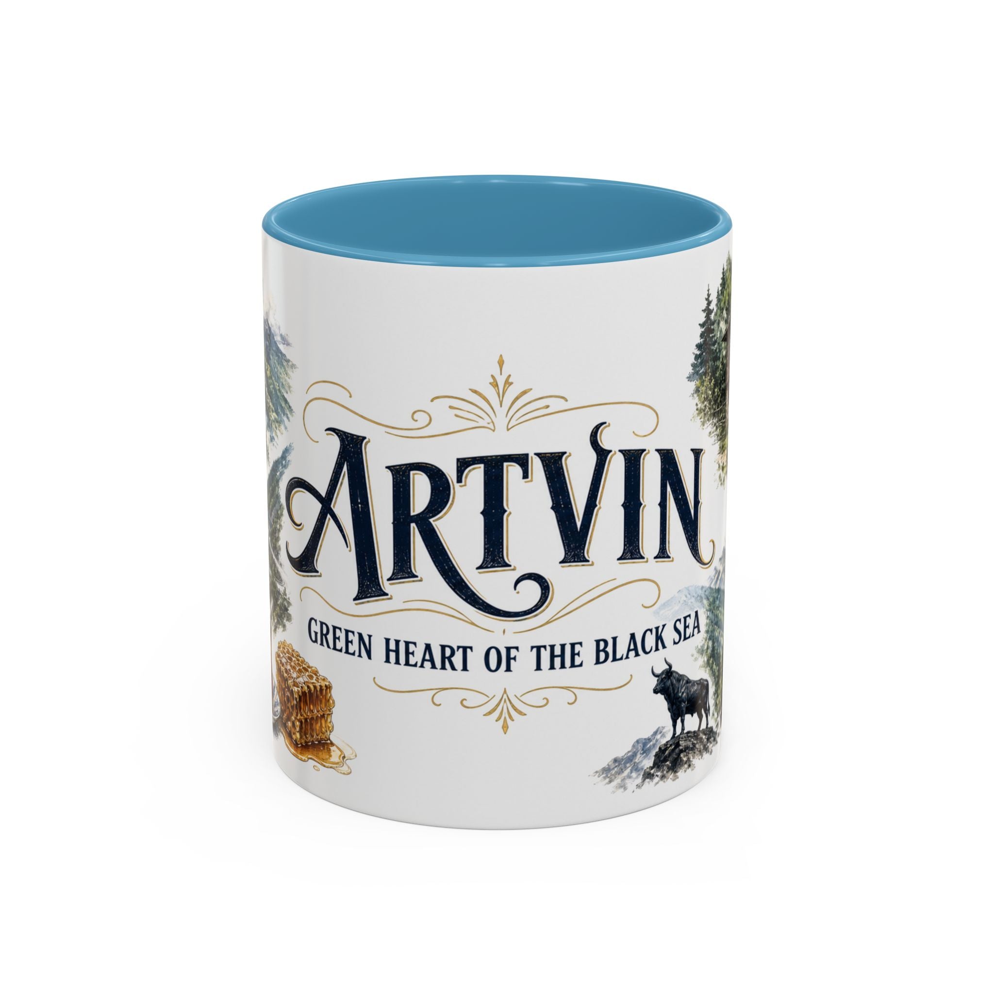 Artvin Coffee Mug | Turkey Travel Souvenir | Vintage Illustrated City Gift | 11 oz 15 oz Accent Mug