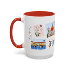 Florence Coffee Mug | Postage Stamp Collage Mug | Travel Souvenir Accent Cup 11oz 15oz
