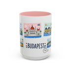 Budapest Coffee Mug | Postage Stamp Collage Mug | Travel Souvenir Accent Cup 11oz 15oz