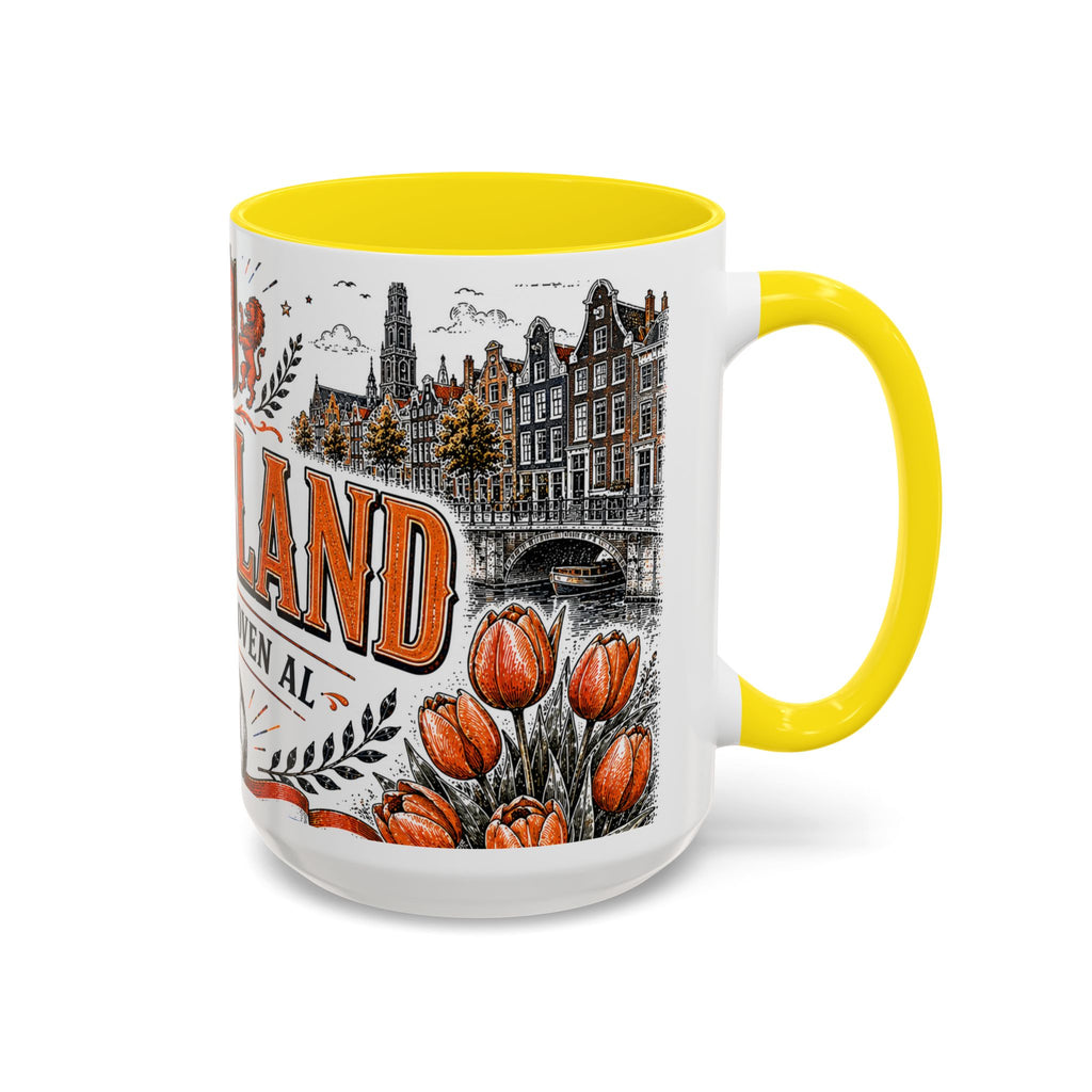 Netherlands Soccer Coffee Mug | World Cup Fan Gift | Accent Color Ceramic 11oz 15oz Match Day Cup