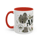 Angkor Coffee Mug | Travel Destination Souvenir Gift | Accent Color Ceramic 11oz 15oz