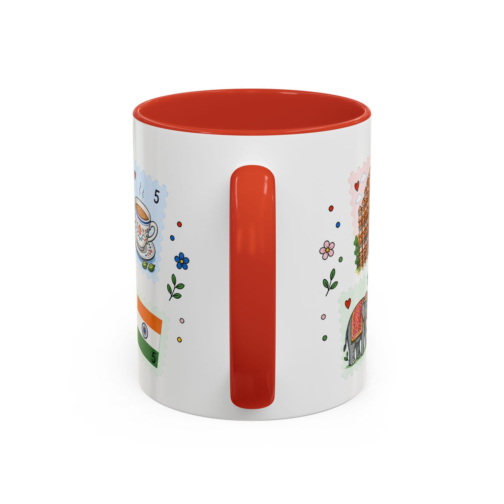 Jaipur Coffee Mug | Postage Stamp Collage Mug | Travel Souvenir Accent Cup 11oz 15oz