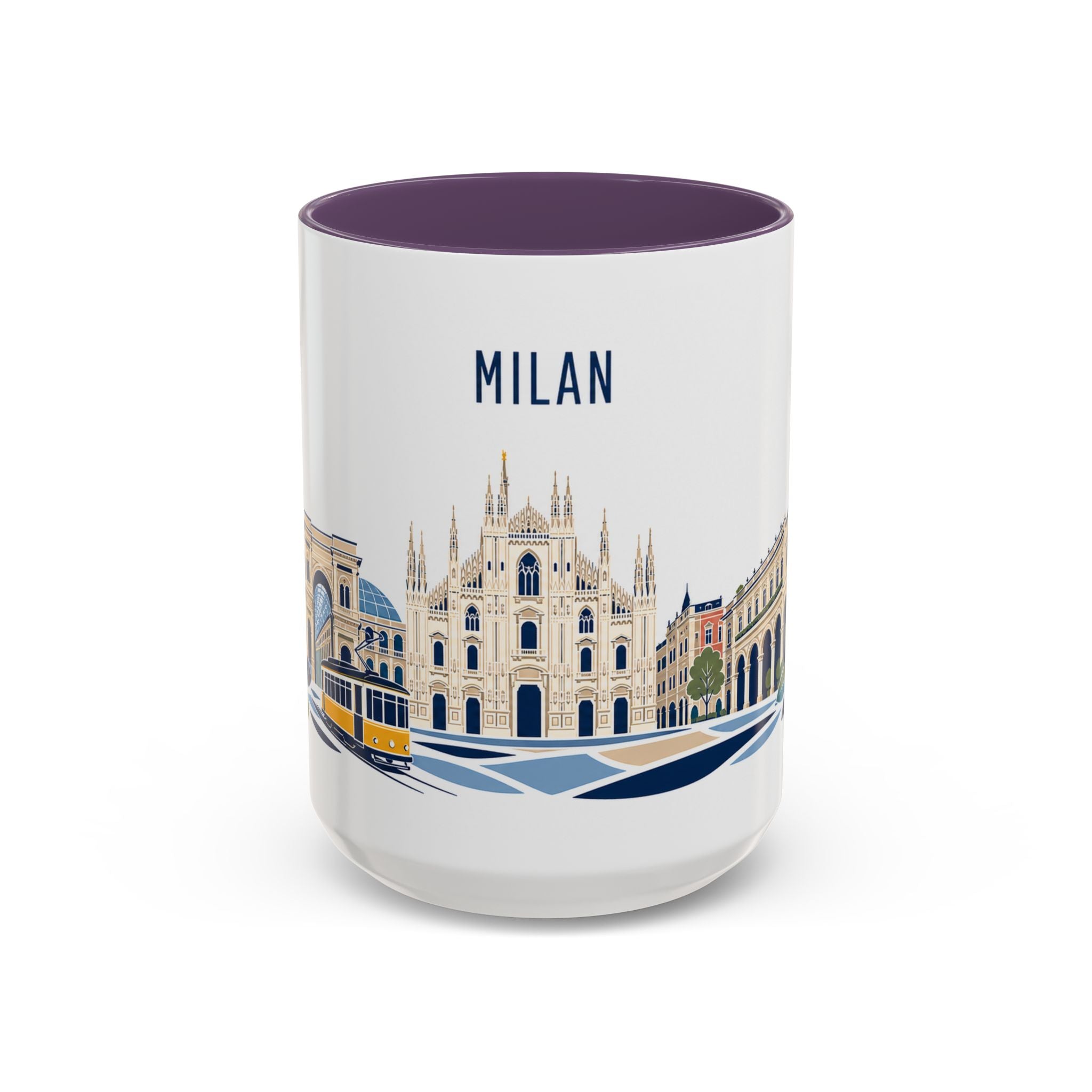 Milan Coffee Mug | Italy Travel Souvenir | Porcelain Decal City Gift | 11oz 15oz Accent Mug