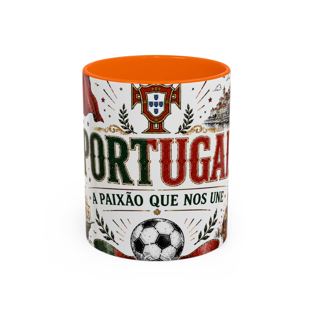 Portugal Soccer Coffee Mug | World Cup Fan Gift | Accent Color Ceramic 11oz 15oz Match Day Cup