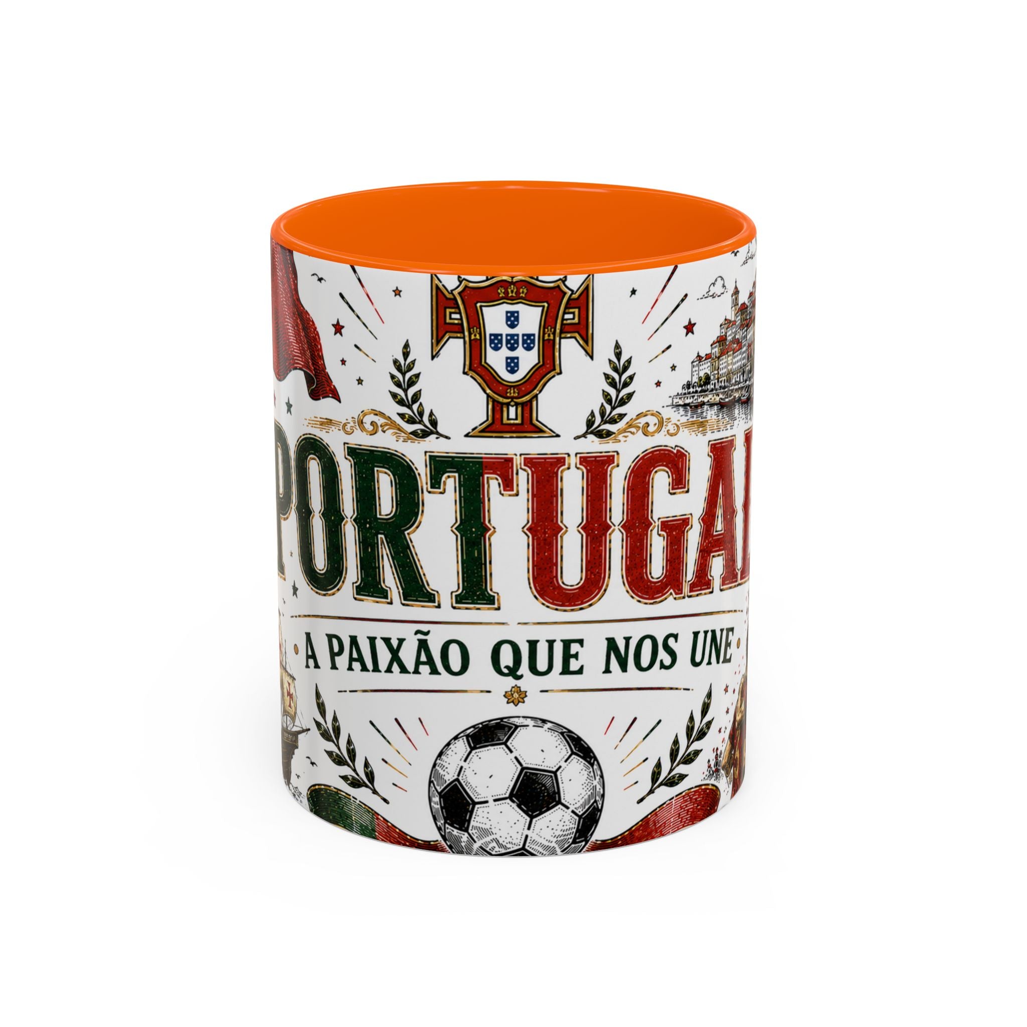Portugal Soccer Coffee Mug | World Cup Fan Gift | Accent Color Ceramic 11oz 15oz Match Day Cup