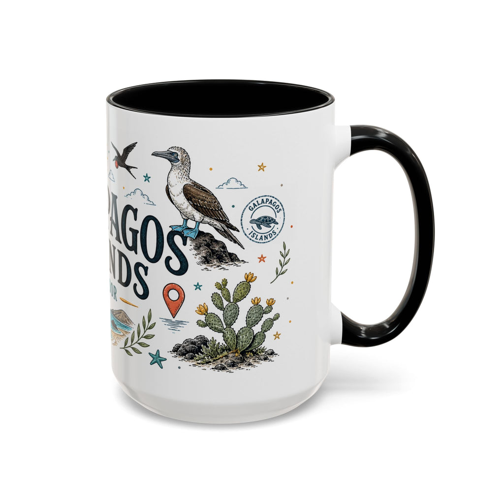 Galapagos Islands Coffee Mug | Travel Destination Souvenir Gift | Accent Color Ceramic 11oz 15oz