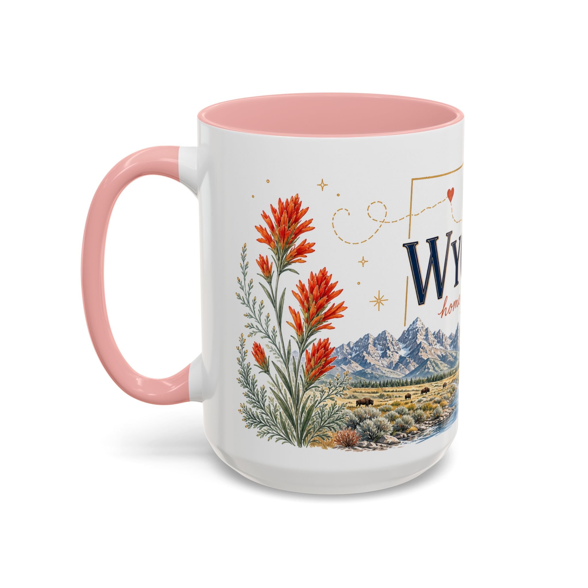 Wyoming Home State Mug | Moving Away Gift | Long Distance Friendship Coffee Cup | 11oz 15oz Accent Mug