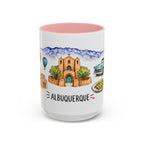 Albuquerque Illustrated Travel Mug | City Souvenir Accent Coffee Mug | 11oz 15oz Ceramic Cup