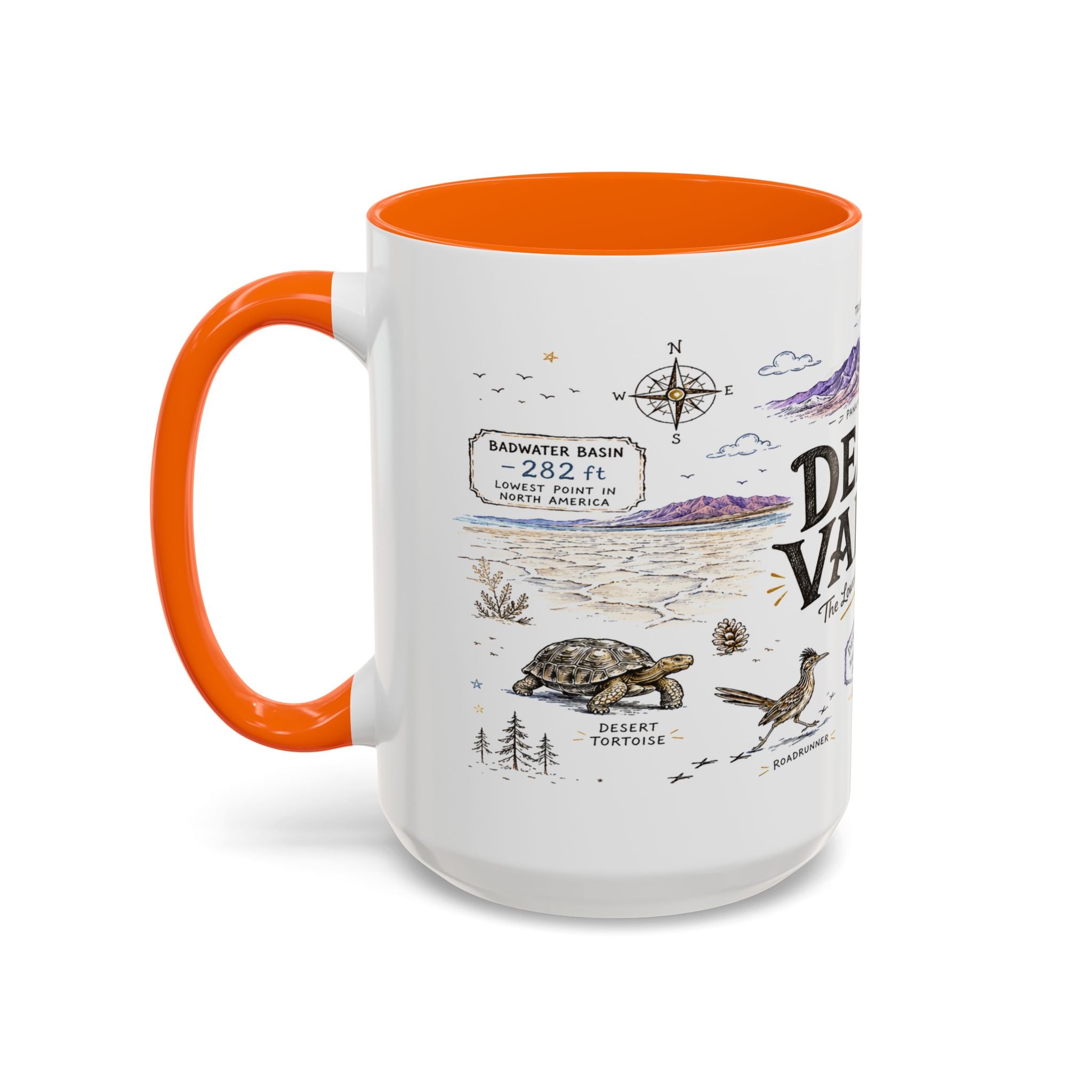 Death Valley National Park Coffee Mug | California Desert Hiking Camping Gift | Accent Color Ceramic 11oz 15oz