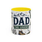 Dad The Legend Coffee Mug | Father's Day Gift for Dad | Accent Color Ceramic 11oz 15oz