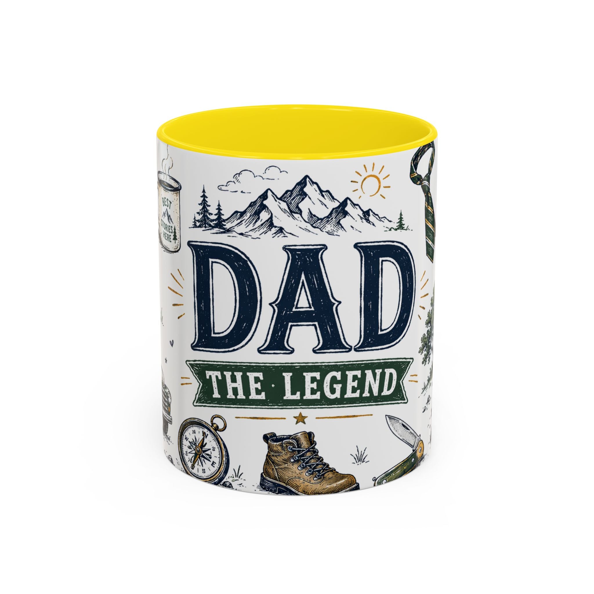 Dad The Legend Coffee Mug | Father's Day Gift for Dad | Accent Color Ceramic 11oz 15oz