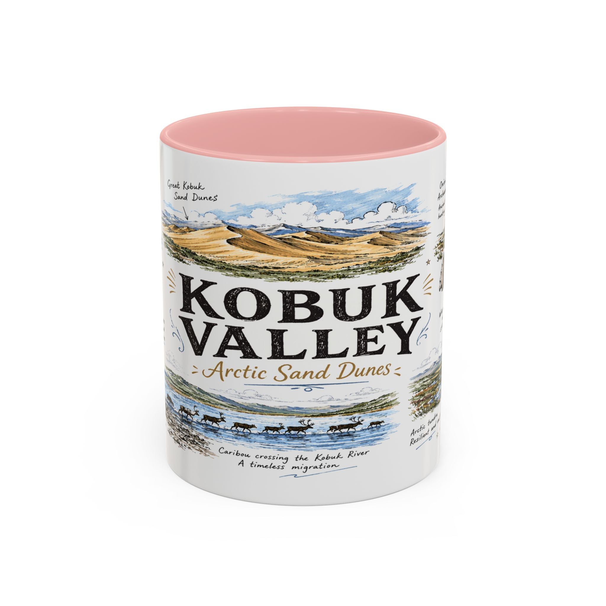 Kobuk Valley National Park Coffee Mug | Alaska Arctic Sand Dunes Gift | Accent Color Ceramic 11oz 15oz