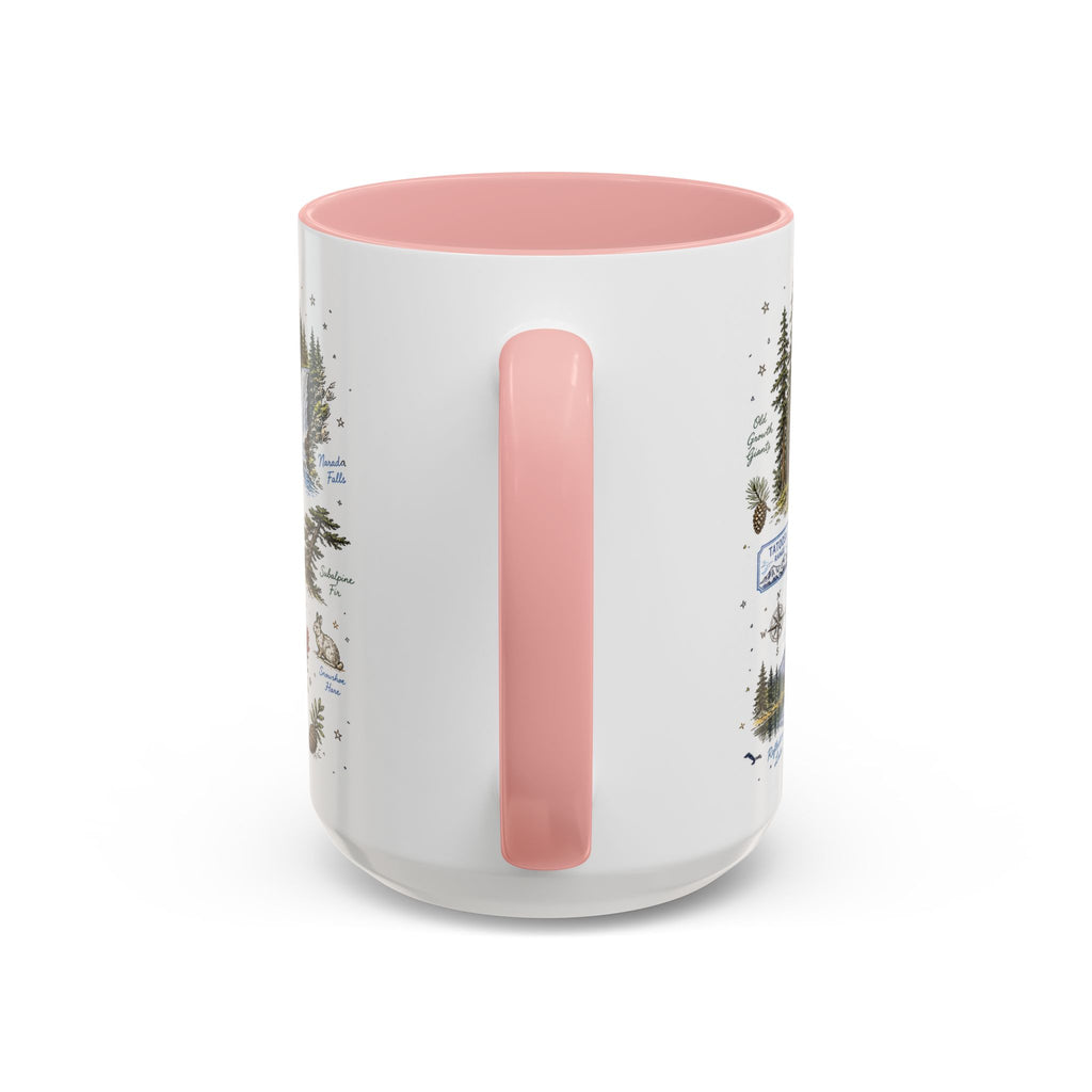 Mount Rainier Coffee Mug | National Park Hiking Washington Gift | Accent Color Ceramic 11oz 15oz