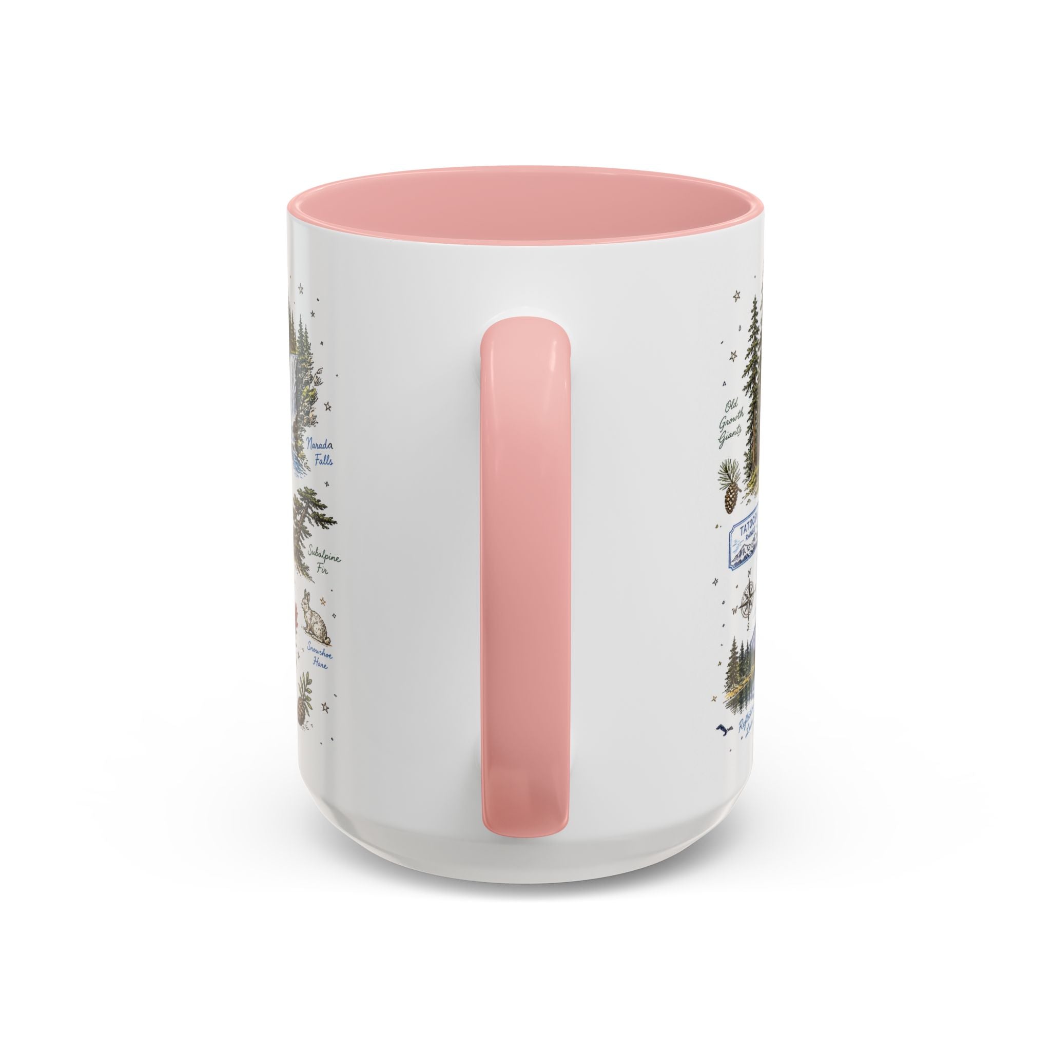 Mount Rainier Coffee Mug | National Park Hiking Washington Gift | Accent Color Ceramic 11oz 15oz