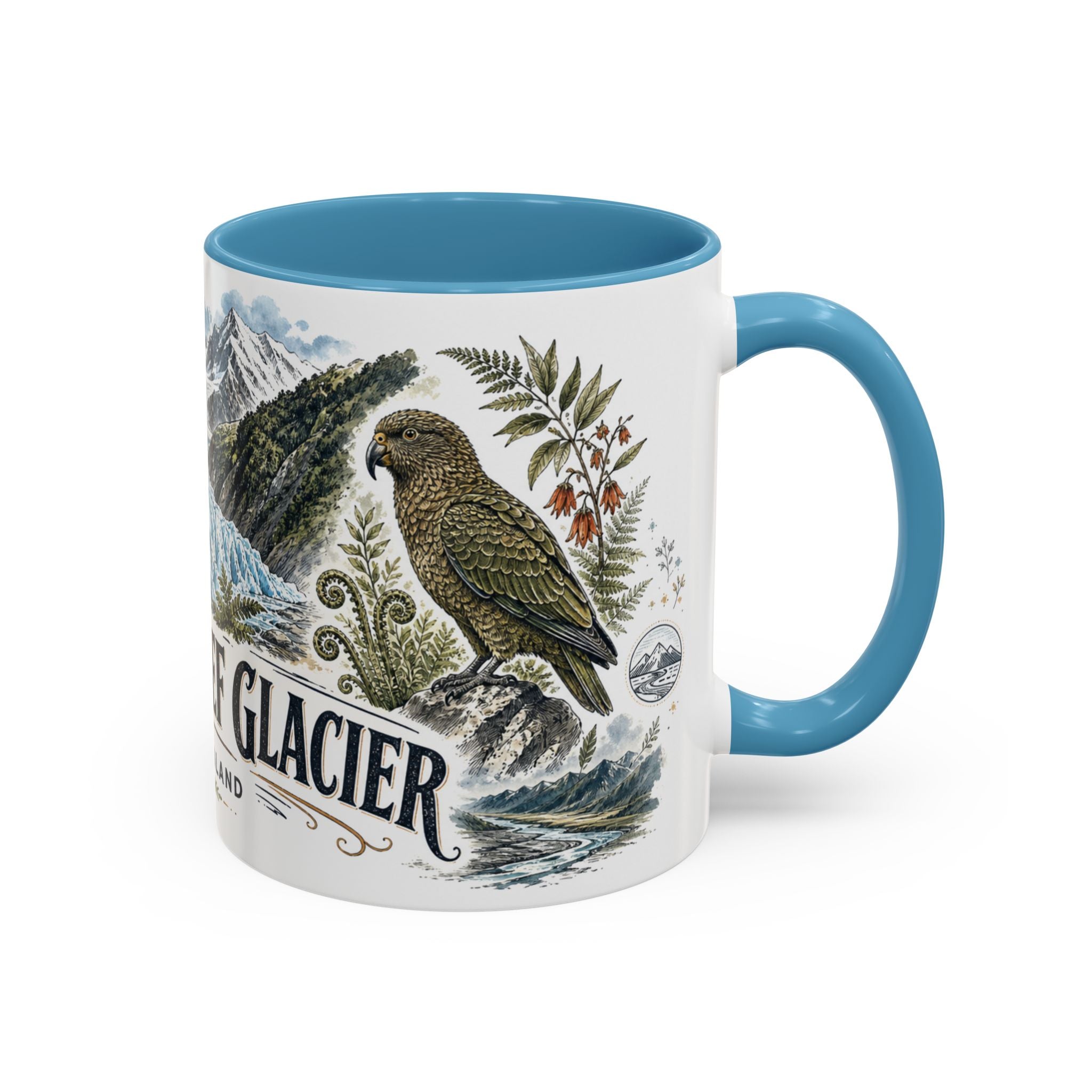 Franz Josef Glacier Mug, New Zealand Travel Souvenir, Bucket List Gift, Accent Ceramic Coffee Mug 11oz 15oz