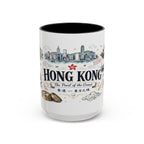 Hong Kong Coffee Mug | Asia Souvenir Travel Gift | Accent Color Ceramic 11oz 15oz