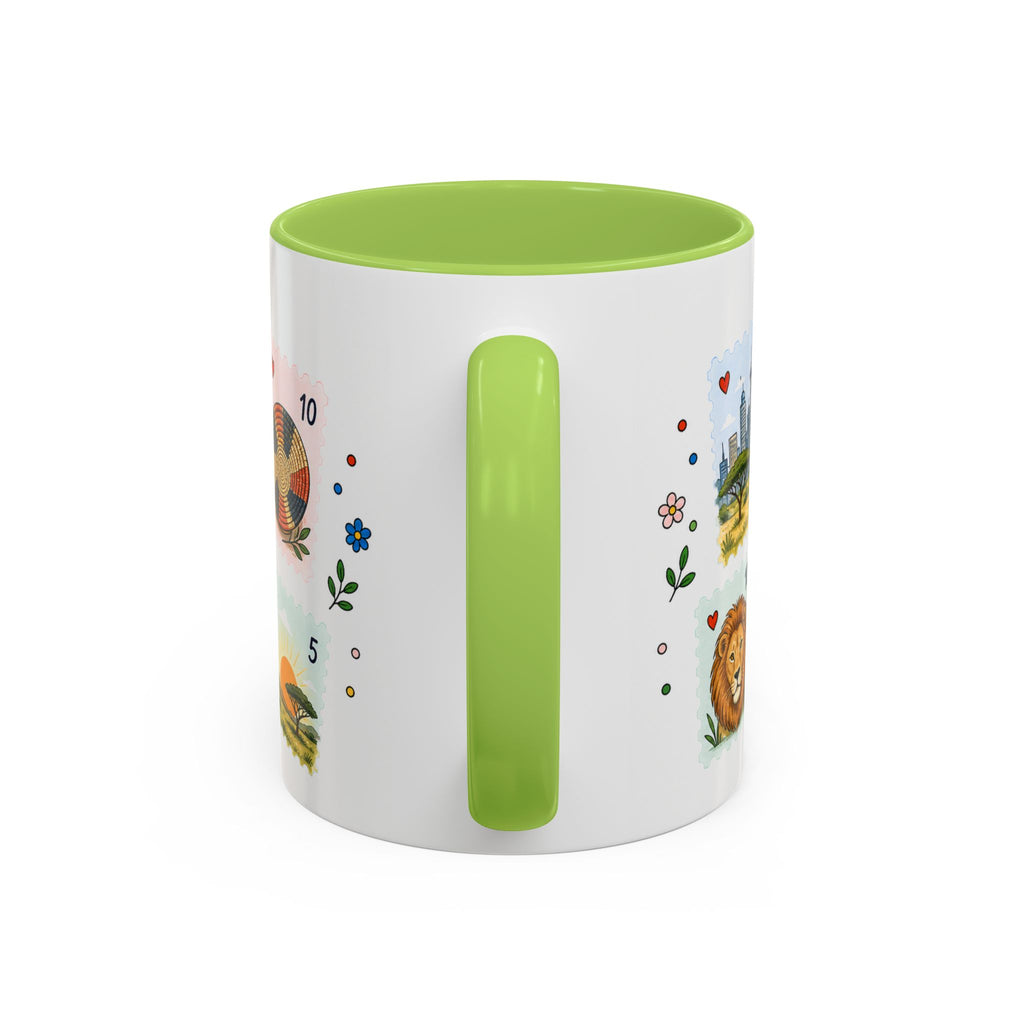 Nairobi Coffee Mug | Postage Stamp Collage Mug | Travel Souvenir Accent Cup 11oz 15oz