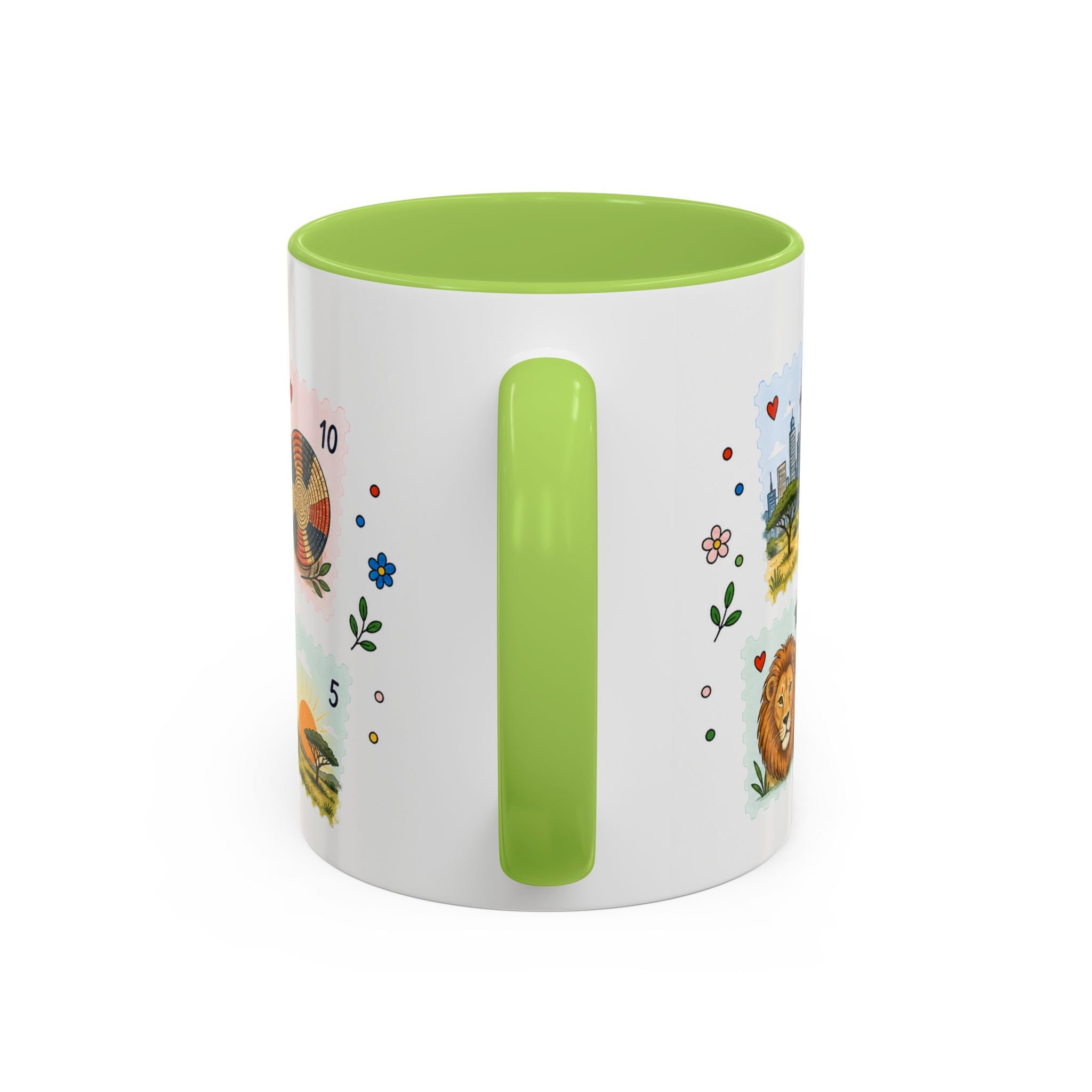 Nairobi Coffee Mug | Postage Stamp Collage Mug | Travel Souvenir Accent Cup 11oz 15oz