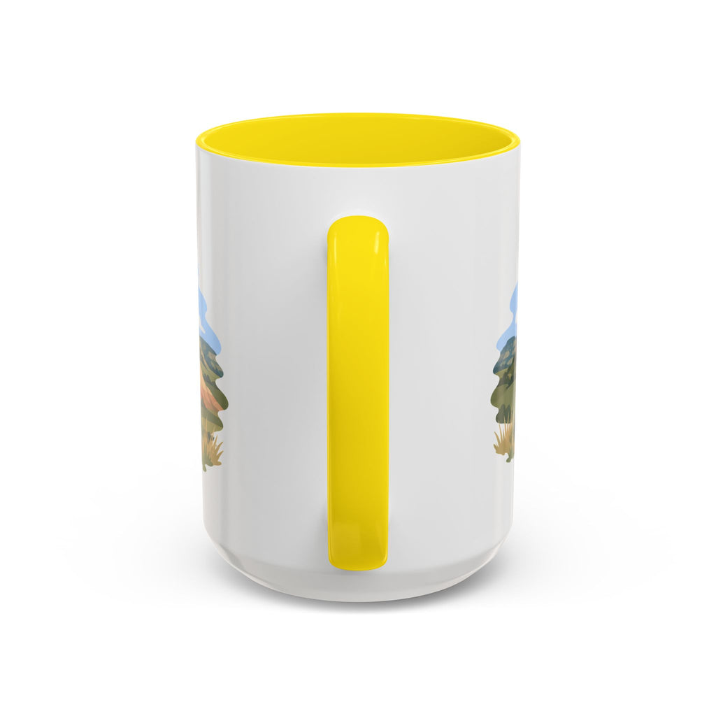 Theodore Roosevelt National Park Coffee Mug | Solid Color Block Park Souvenir | 11oz 15oz Accent Mug