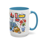 Hong Kong Illustrated Travel Mug | City Souvenir Accent Coffee Mug | 11oz 15oz Ceramic Cup