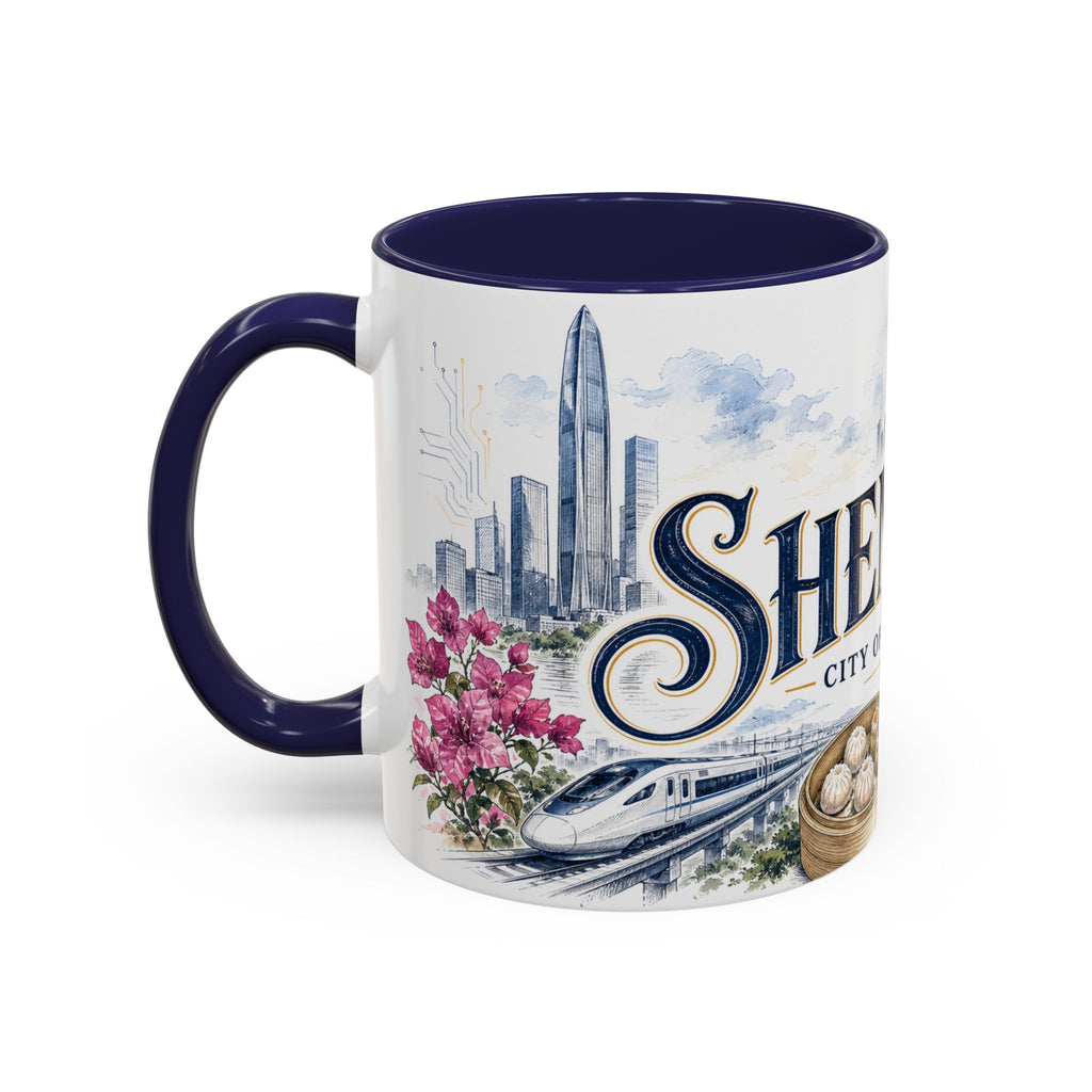 Shenzhen Coffee Mug | China Travel Souvenir | Vintage Illustrated City Gift | 11 oz 15 oz Accent Mug