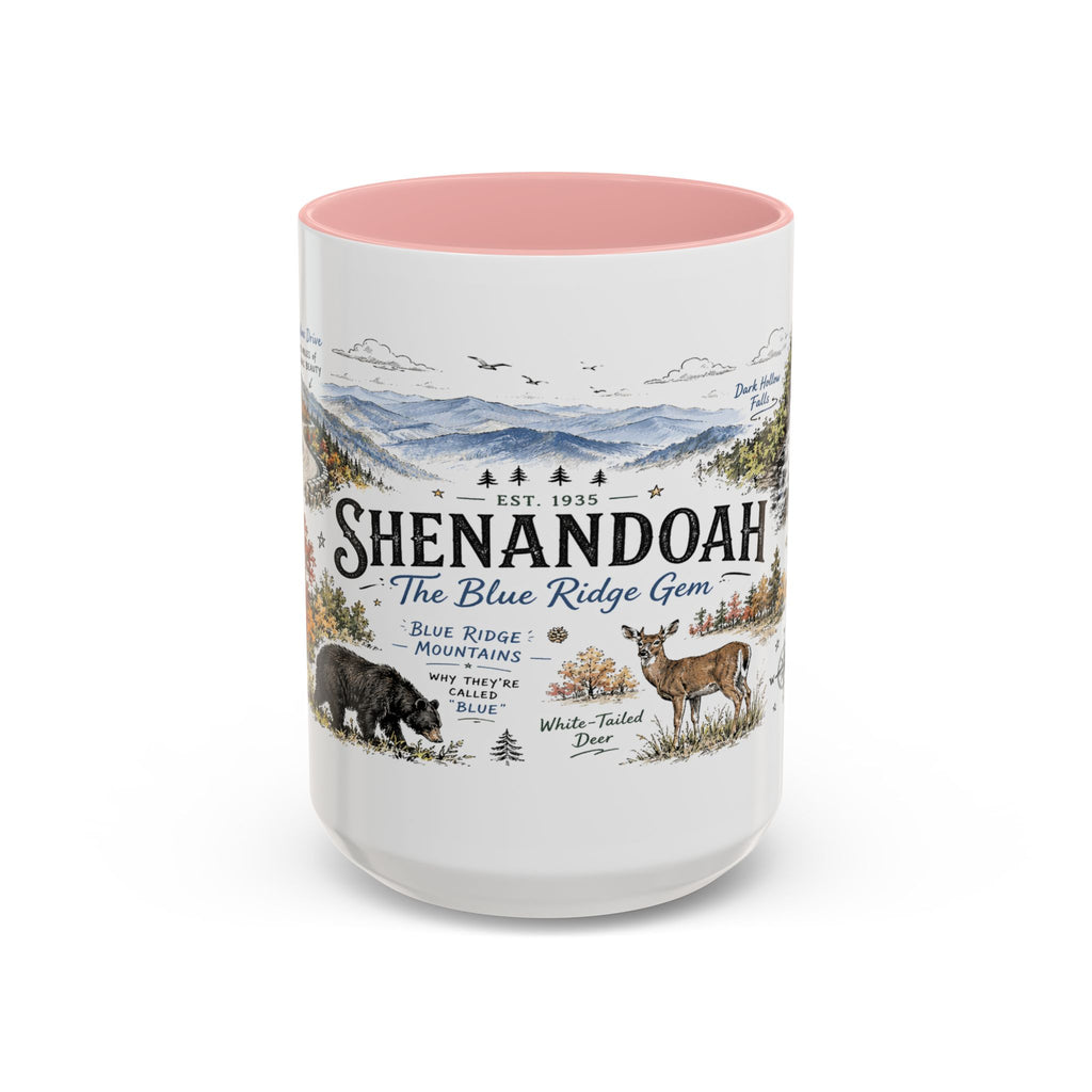Shenandoah National Park Coffee Mug | Virginia Blue Ridge Hiking Autumn Gift | Accent Color Ceramic 11oz 15oz