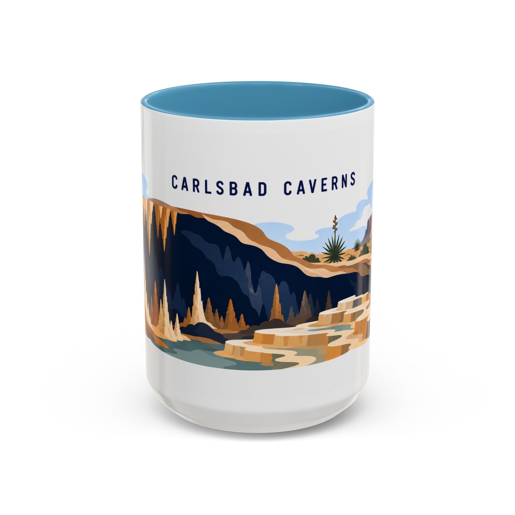 Carlsbad Caverns National Park Coffee Mug | Solid Color Block Park Souvenir | 11oz 15oz Accent Mug