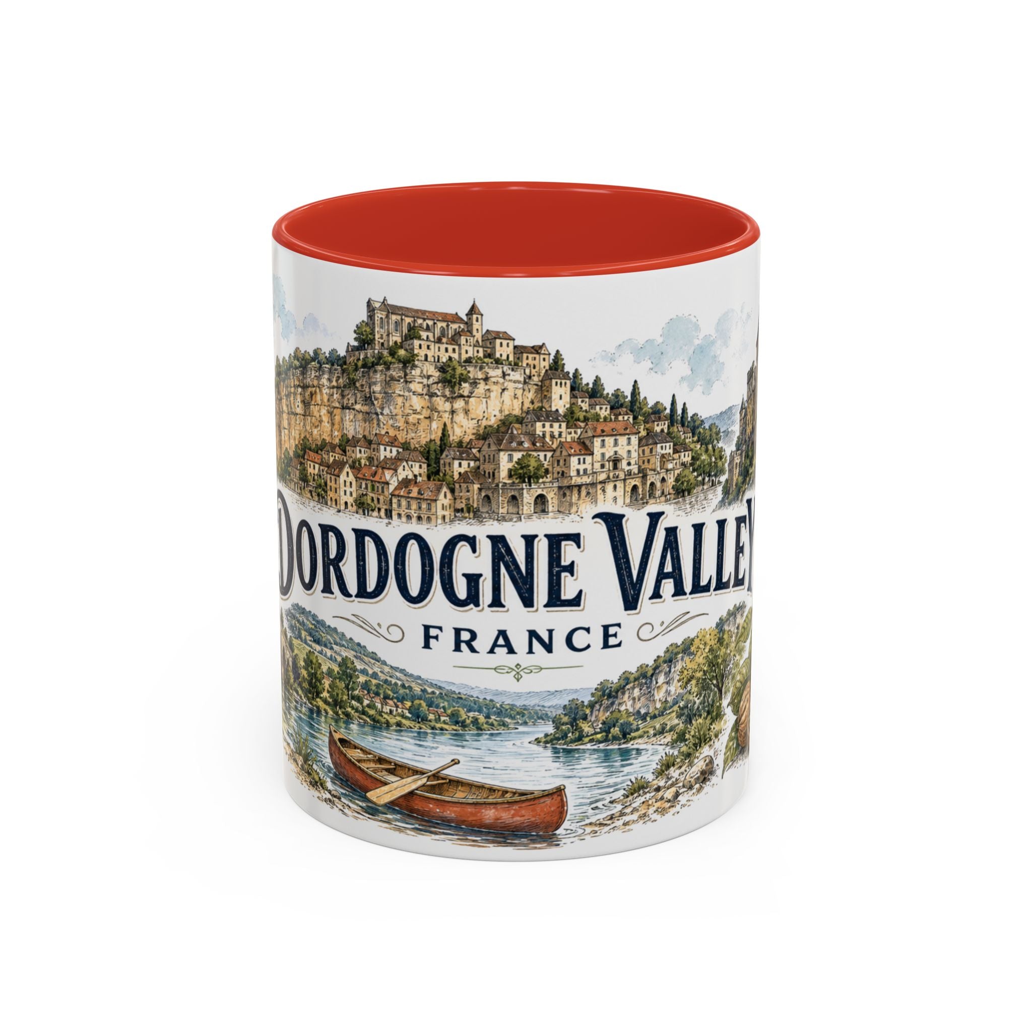 Dordogne Valley Mug, France Travel Souvenir, Bucket List Gift, Accent Ceramic Coffee Mug 11oz 15oz