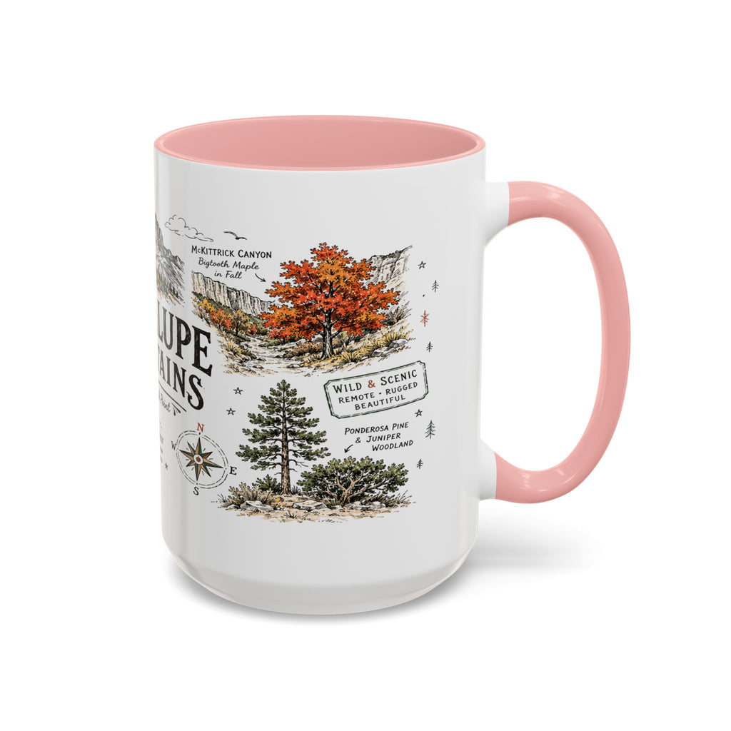 Guadalupe Mountains National Park Coffee Mug | Texas Desert Peaks Hiking Gift | Accent Color Ceramic 11oz 15oz