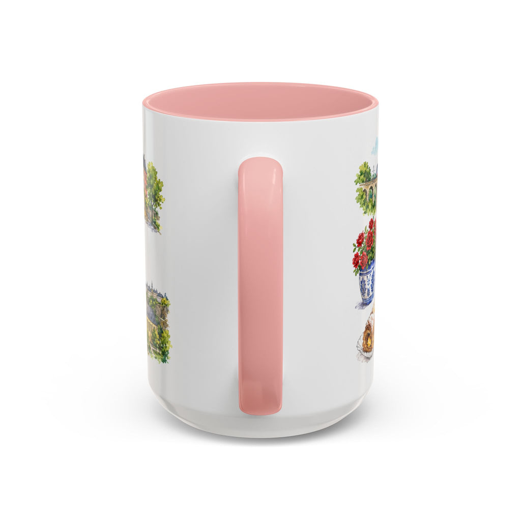 Luxembourg City Illustrated Travel Mug | City Souvenir Accent Coffee Mug | 11oz 15oz Ceramic Cup