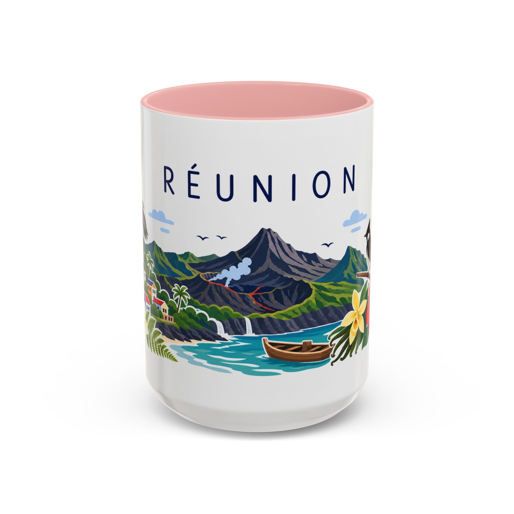 Réunion Coffee Mug | Travel Souvenir Accent Mug | Country Gift Ceramic Cup 11oz 15oz