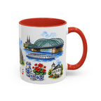 Cologne Illustrated Travel Mug | City Souvenir Accent Coffee Mug | 11oz 15oz Ceramic Cup