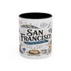 San Francisco Coffee Mug | California Souvenir Travel Gift | Accent Color Ceramic 11oz 15oz
