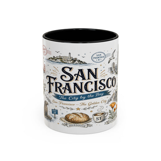 San Francisco Coffee Mug | California Souvenir Travel Gift | Accent Color Ceramic 11oz 15oz